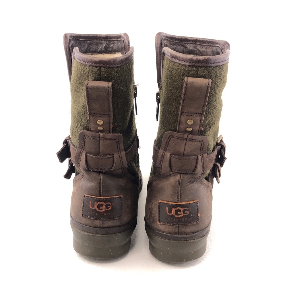 UGG Simmens Waterproof Brown Leather Winter Boots 7.5 - Picture 6 of 12